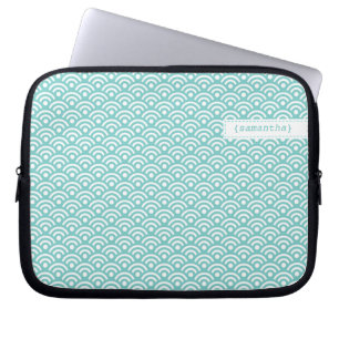Aqua Japanese Seigaiha Pattern Laptopschutzhülle