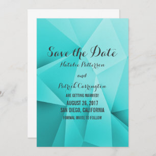 Aqua Jewel Tones Save the Date einladen Einladung