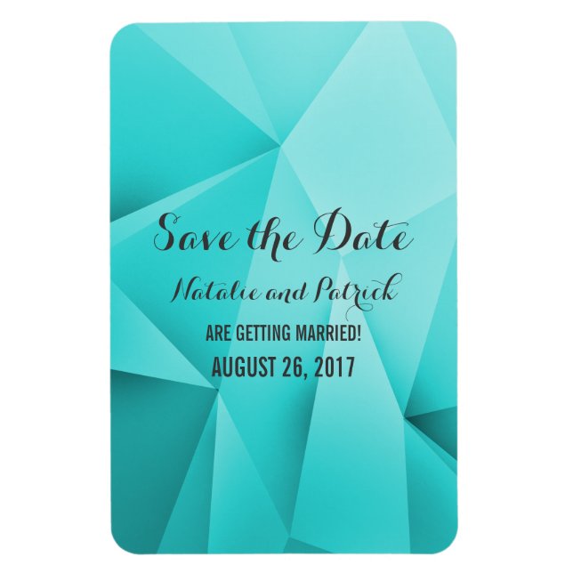 Aqua Jewel Tones Save the Date Flexi Magnet (Vertikal)