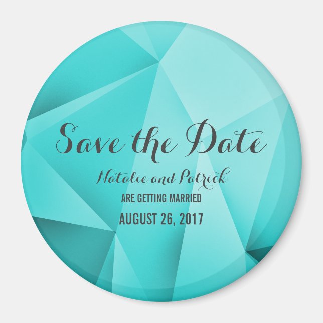 Aqua Jewel Tones Save the Date Magnet (Vorne)