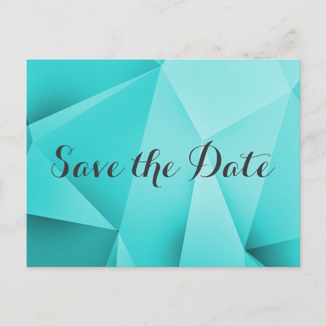 Aqua Jewel Tones Save the Date Postcard Ankündigungspostkarte (Vorderseite)