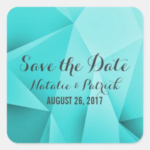 Aqua Jewel Tones Save the Date Stickers