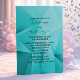 Aqua Jewel Tones Wedding Einladung