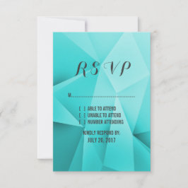 Aqua Jewel Tones Wedding RSVP Card Karte