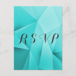 Aqua Jewel Tones Wedding RSVP Postcard Einladungspostkarte