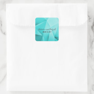 Aqua Jewel Tones Wedding Stickers