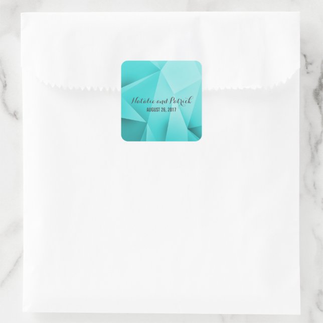 Aqua Jewel Tones Wedding Stickers (Tasche)