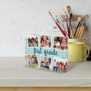 Aqua Kids School Year Keepake Collage Fotoblock