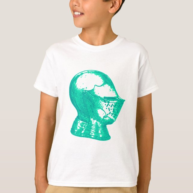 Aqua Knight Armor Mittelalterlicher Helm Ritter T-Shirt (Vorderseite)