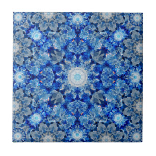 Aqua-Kristall-Mandala Fliese