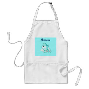 Aqua-Küchen-Pudel-Retro Schürze personalisiert