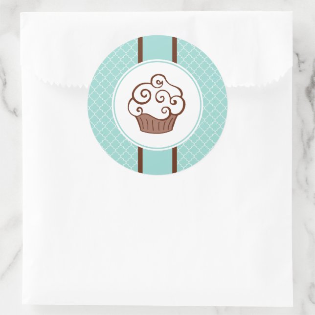 Aqua Lace Cupcake Stickers (Tasche)