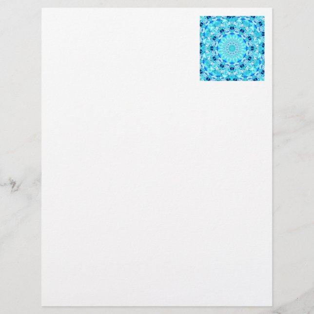 Aqua Lace, delikat, Abstrakt Mandala (Vorderseite)