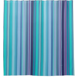 Aqua, Lavendel und Blaue Streifen Duschvorhang