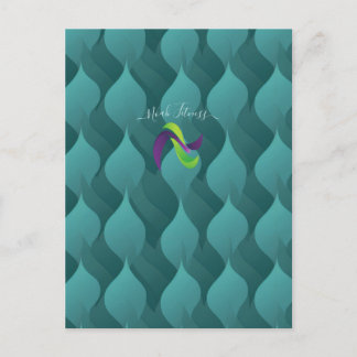 Aqua Leaf Flow – Türkisgrüner Energiegradient für Postkarte