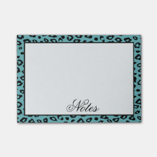 Aqua Leopard Print Post-it Klebezettel