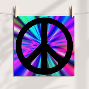 Aqua Light Show mit Peace Symbol Poster