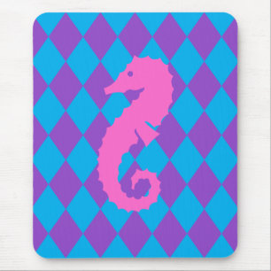 Aqua & Lila Diamonds Mousepad