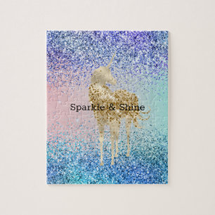 Aqua Lila Glitzer Sparkle Puzzle