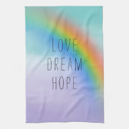 Aqua Lila Rainbow Inspiration Liebe Dream Hope Geschirrtuch