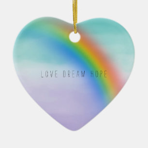 Aqua Lila Rainbow Inspiration Liebe Dream Hope Keramik Ornament