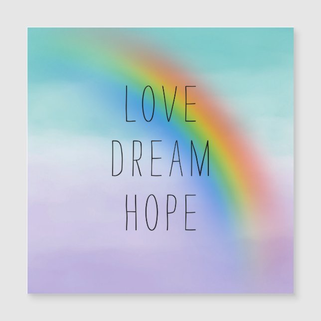 Aqua Lila Rainbow Inspiration Liebe Dream Hope Magnetkarte (Vorderseite)