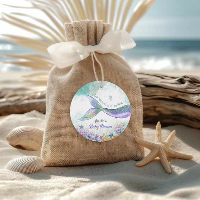 Aqua Lilac Mermaid Tail Coastal Charm Geschenkanhänger (Von Creator hochgeladen)