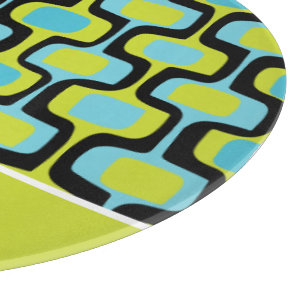 Aqua Lime Schwarz Mitte des Jahrhunderts Mod Retro Schneidebrett