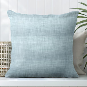 Aqua Linen Texture Throw Kissen