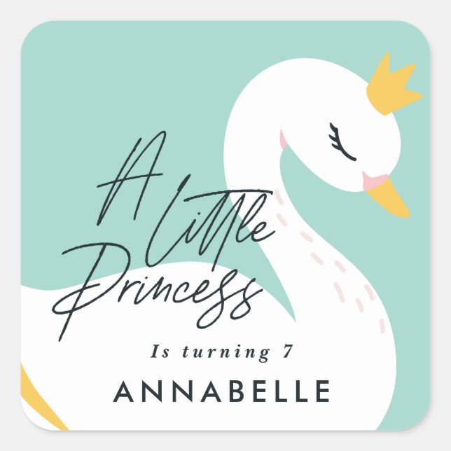 Aqua mädchenhaftes Foto wunderschönes Party Quadratischer Aufkleber (Vorderseite)