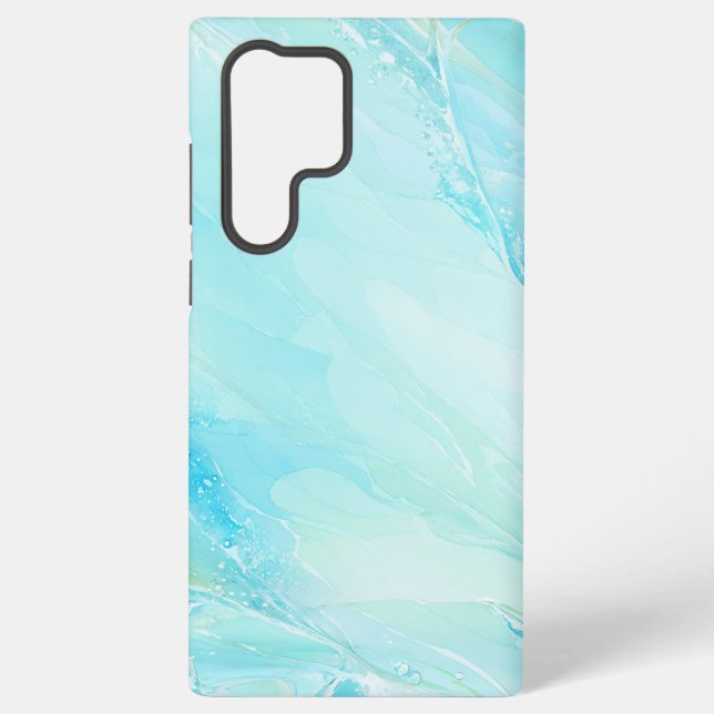 Aqua Marble Abstract Art Phone Case Samsung Galaxy Hülle (Rückseite)