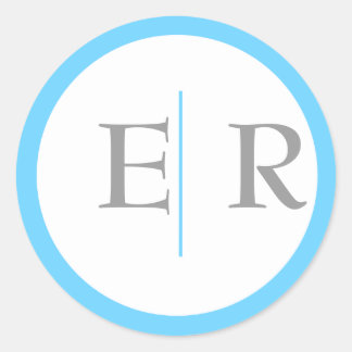 Aqua Marigold Monogram Stickers