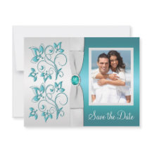 Aqua-marine und silberne Antwortkarte II