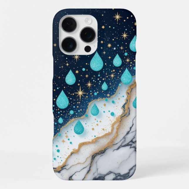 Aqua Marmor iPhone Hülle (Rückseite)