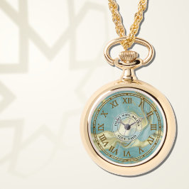 Aqua Marmor, römische Pendant-Uhr Armbanduhr