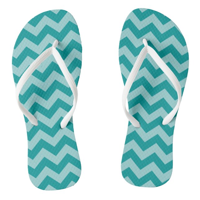Aqua marokkanische Moods Chevrons Flip Flops (Fußbett)