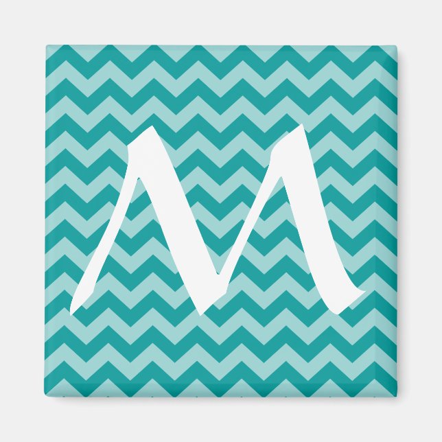 Aqua marokkanische Moods Chevrons Magnet (Vorne)