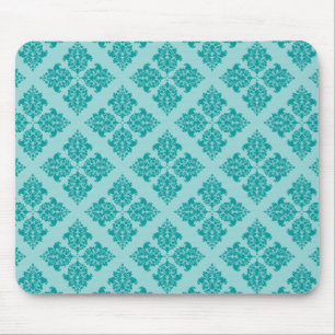 Aqua marokkanischer Damask Mousepad
