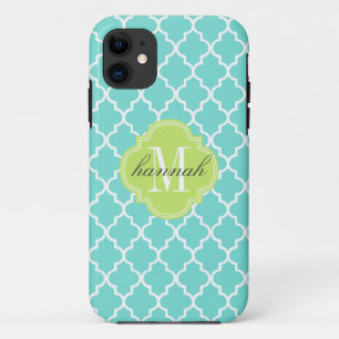Aqua-marokkanisches Fliesen-Gitter personalisiert Case-Mate iPhone Hülle