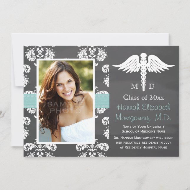 AQUA-MEDIZINISCHE SCHULAbschluss-TAFEL Einladung (Vorderseite)