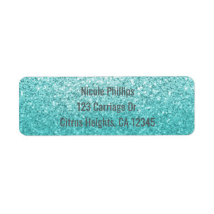 Aqua Meeresblau Glitter Funkeln Party-Einladung