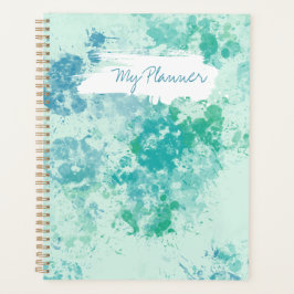 Aqua-Mehrfarben-Splatter-Design-Spiral-Planer Planer