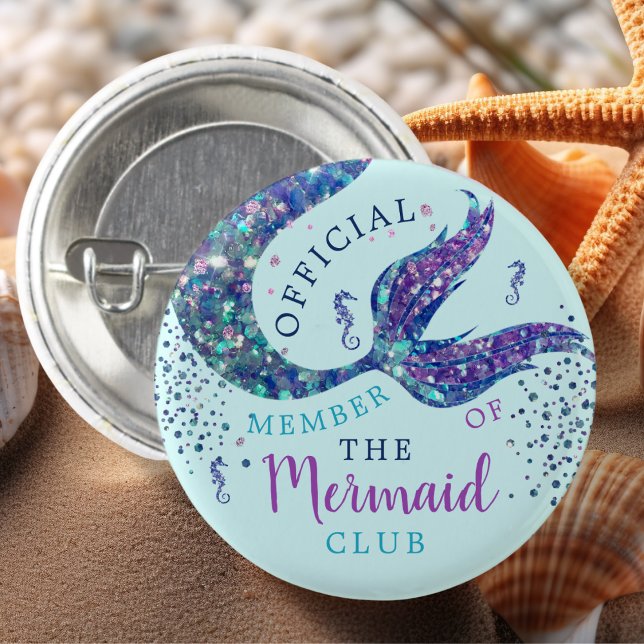 Aqua Mermaid Birthday Party - Gefallen-Button Button (Von Creator hochgeladen)