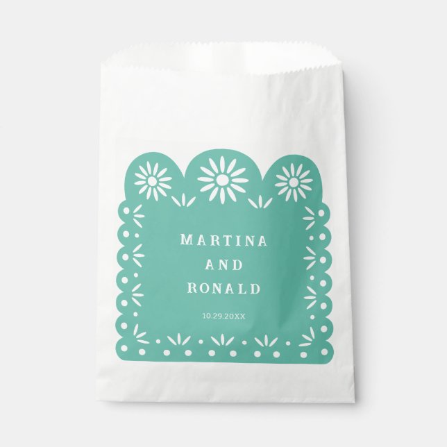 AQUA MEXICAN PAPEL PICADO GESCHENKTÜTCHEN (Vorderseite)