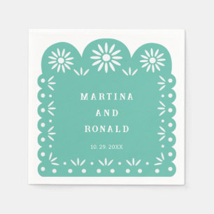AQUA MEXICAN PAPEL PICADO SERVIETTE