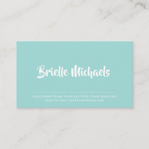 Aqua-Minimalist-Schriftname Visitenkarte
