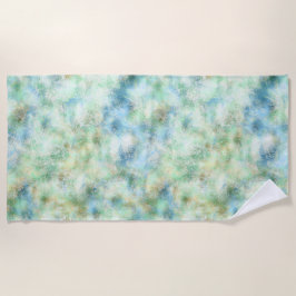 Aqua Mint Gold Marmor Abstrakt Strandtuch