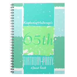 Aqua Mint Green Colors 65. Geburtstags-Gästebuch Notizblock