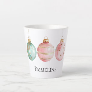 Aqua Mint Pink Gold Weihnachtsschmuck Name Milchtasse
