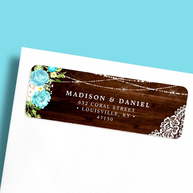 Aqua Mint Rustic Holz String Lights Blumenadresse (Von Creator hochgeladen)